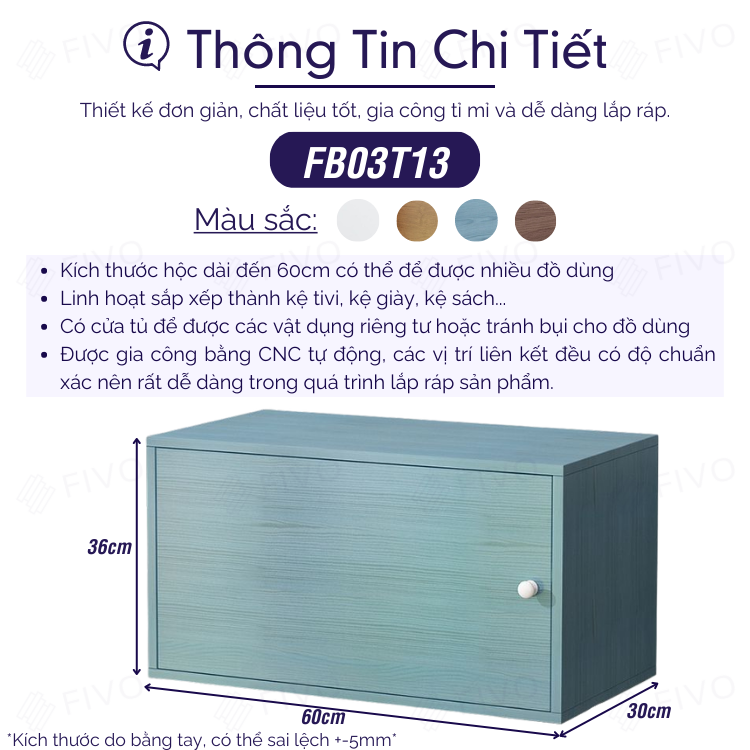 Kệ Tổ Ong Đa Năng Chất Liệu MDF FIVO FB03 Có Cửa Để Đồ Tiện Lợi Dễ Dàng Lắp Ráp - Hàng Chính Hãng