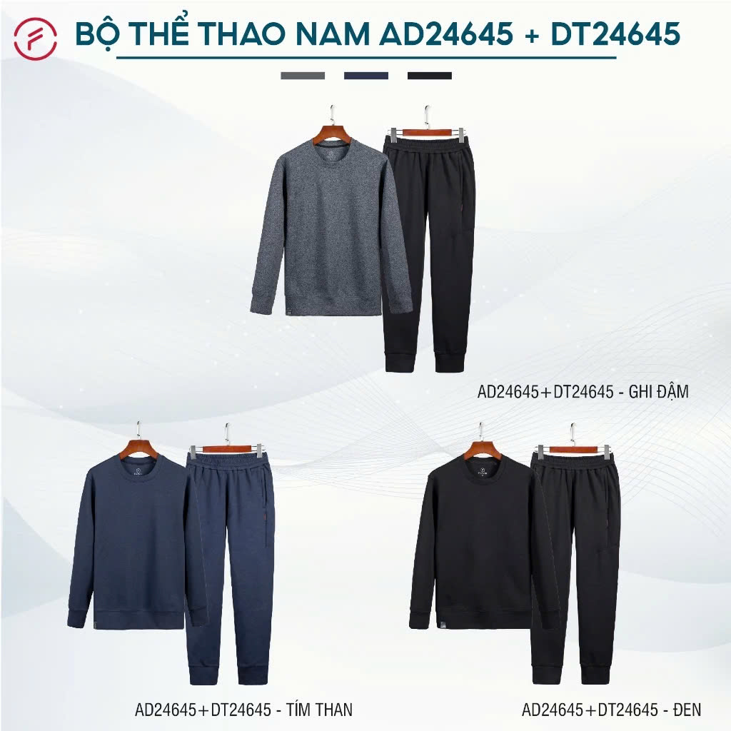 Bộ quần áo nam FASVIN AD24645+DT24645.HN vải thun xốp thể thao cao cấp hàng nhà máy chính hãng