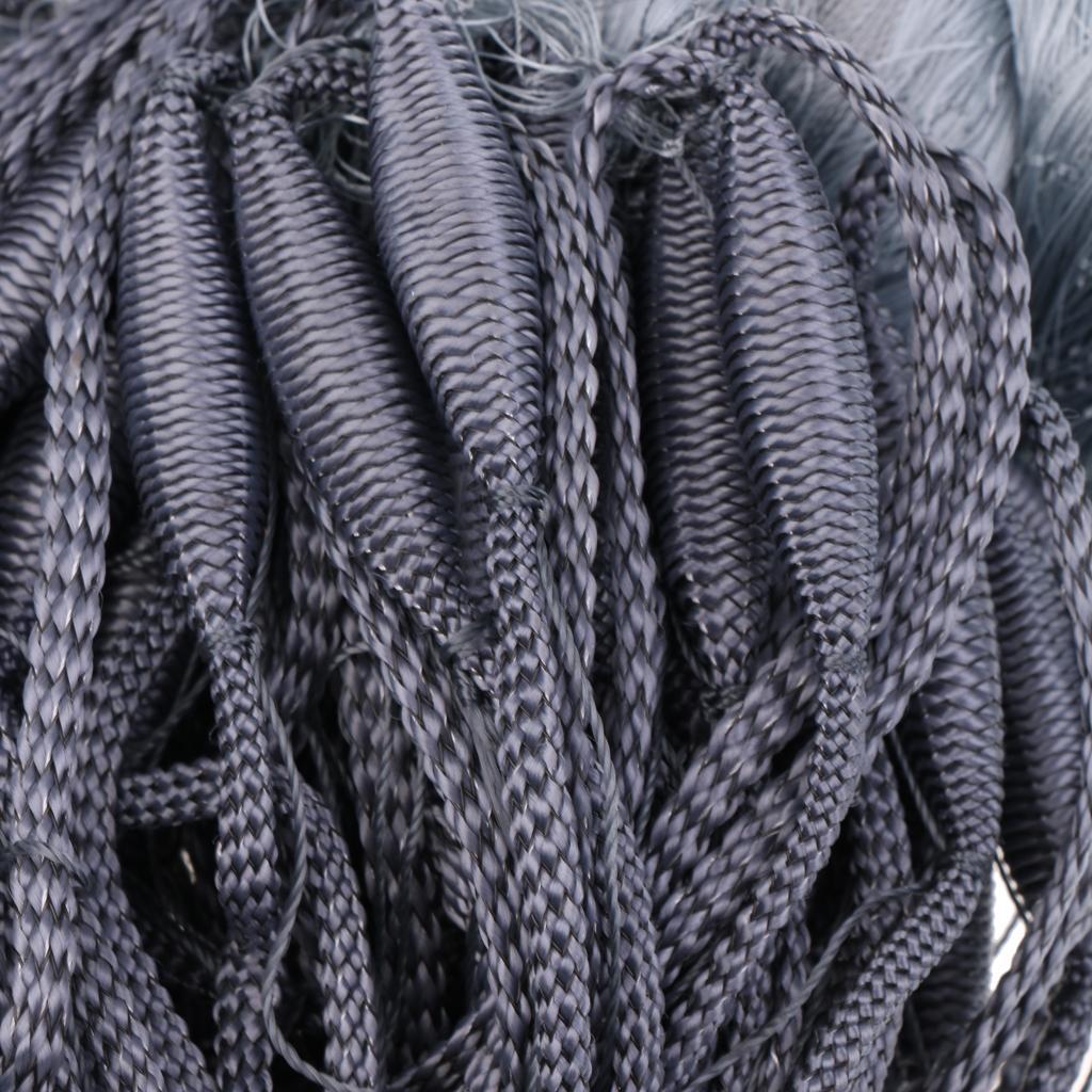 2pcs Nylon Fisherman 4 X 4cm Mesh Hole Fishing Fish Gill Net Gillnet Fishing Net Gray