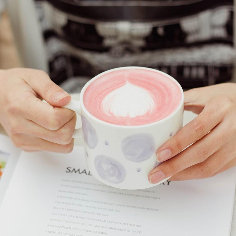 Cốc Sứ Uống Cà Phê Họa Tiết Vẽ Tay Dễ Thương Kiểu Trung Hoa