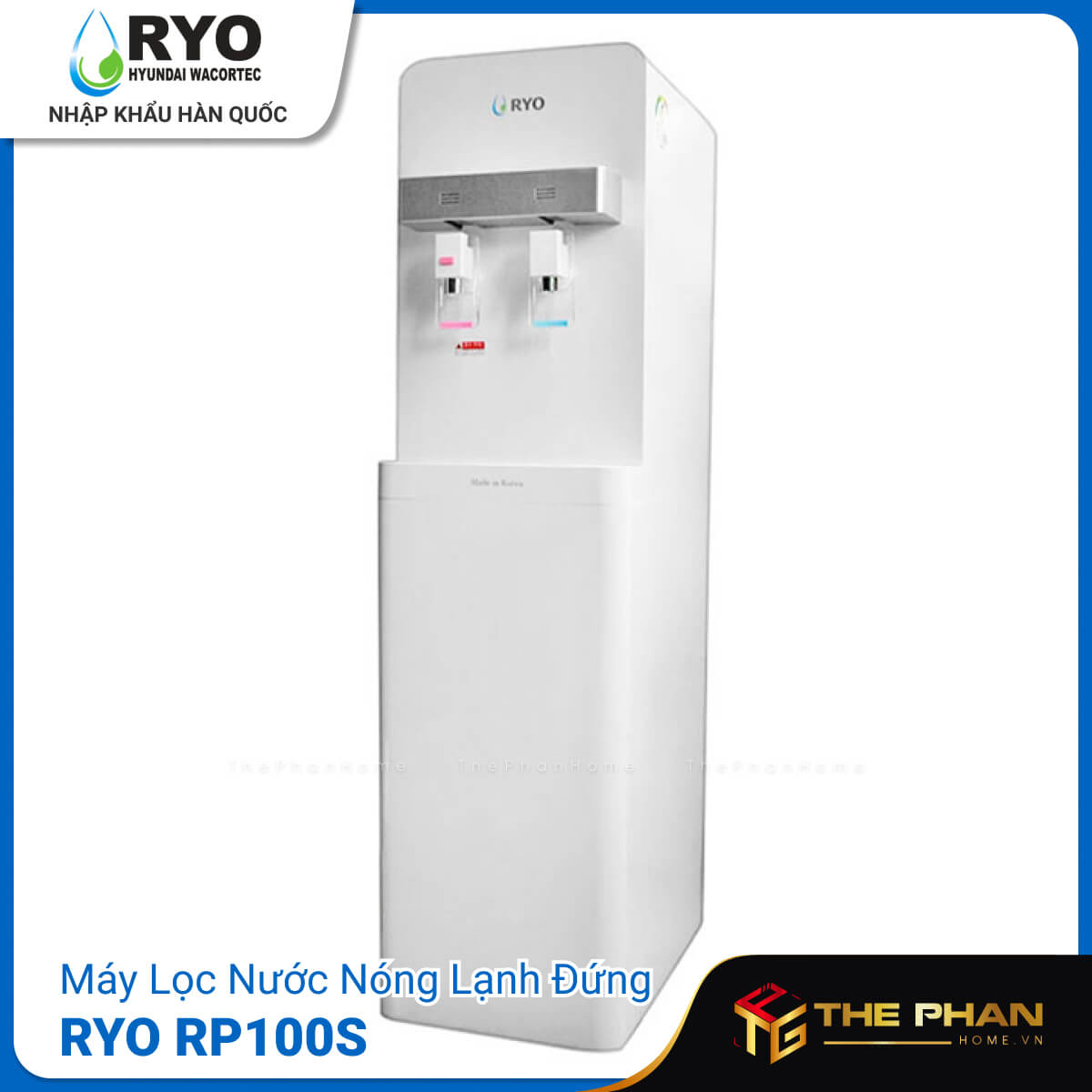 [MIỄN PHÍ LẮP ĐẶT] Máy Lọc Nước Nóng Lạnh RYO Hyundai Wacortec Hàn Quốc - RP100S, Công nghệ UF 5 Cấp lọc, Tiết kiệm điện, Giữ được khoáng chất - Hàng Chính Hãng