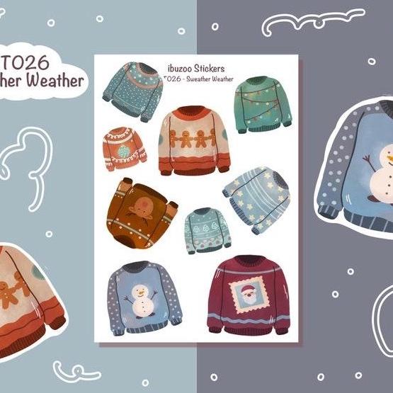 Sticker tự thiết kế - sticker sheet sweather weather - hình dán sổ, nhật kí bullet journal - unim031