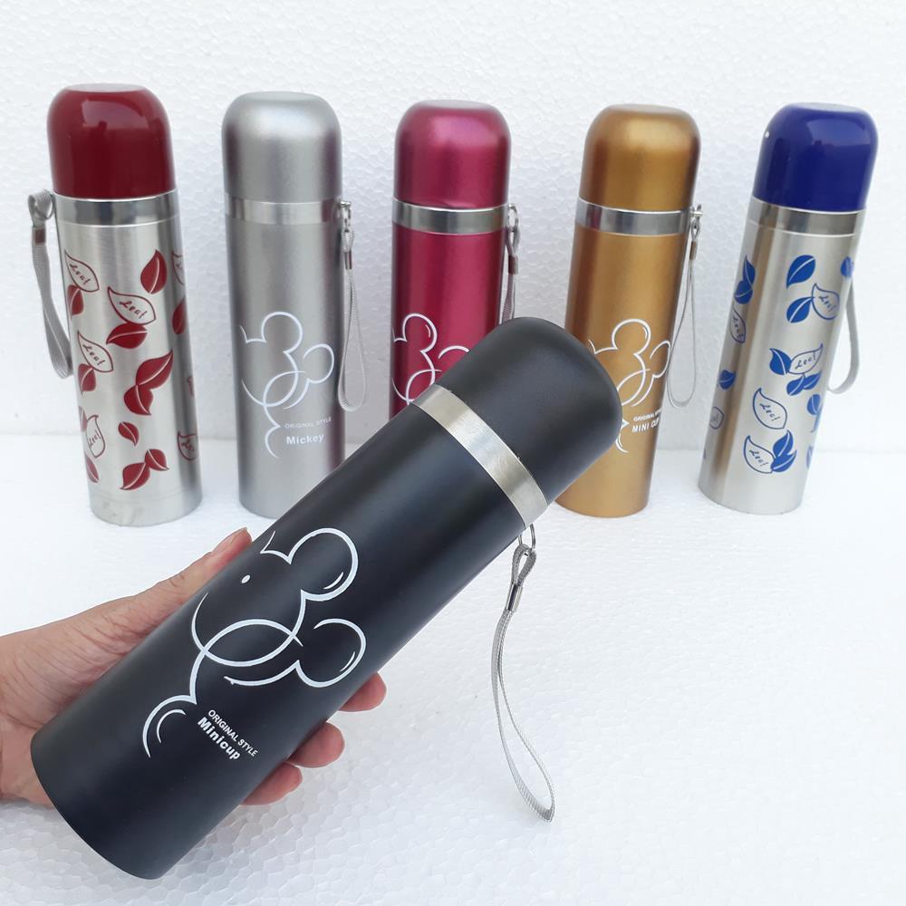 Bình giữ nhiệt 500ml hình in 1 màu Model22001 ly cốc cách nhiệt