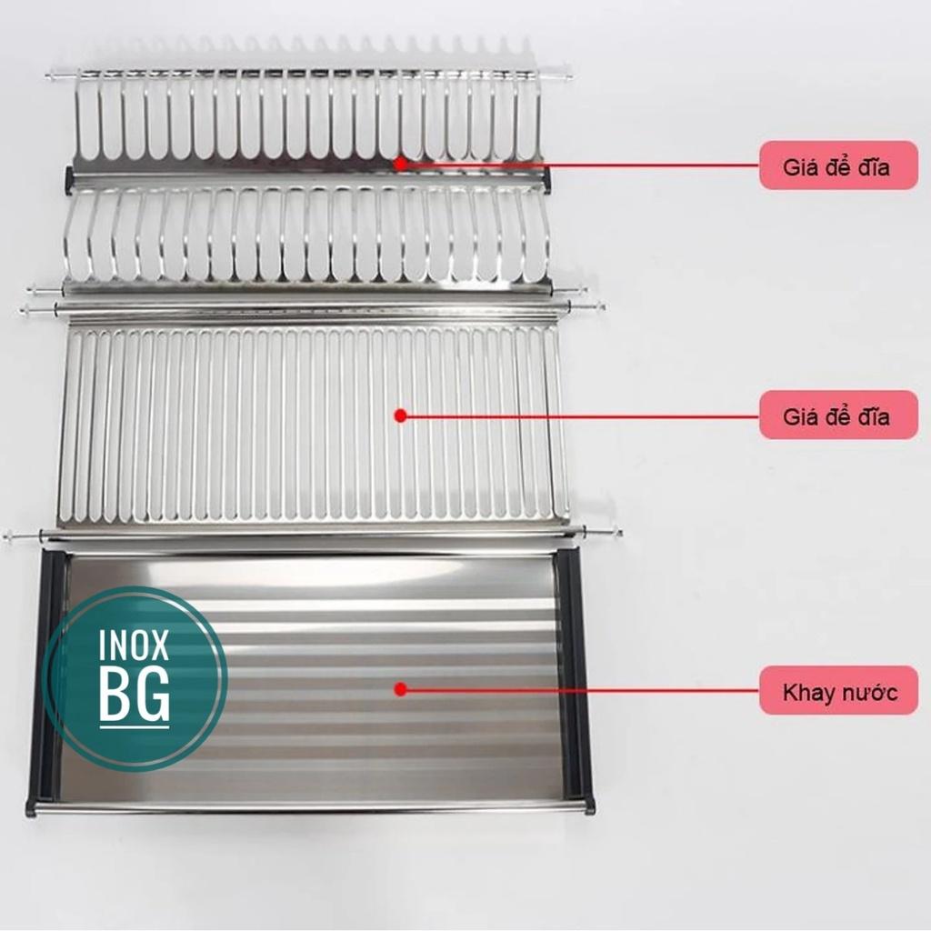 Giá bát đĩa cố định Eurogold dạng chữ V Inox (1 bát + 1 đĩa + 1 khay nước inox)