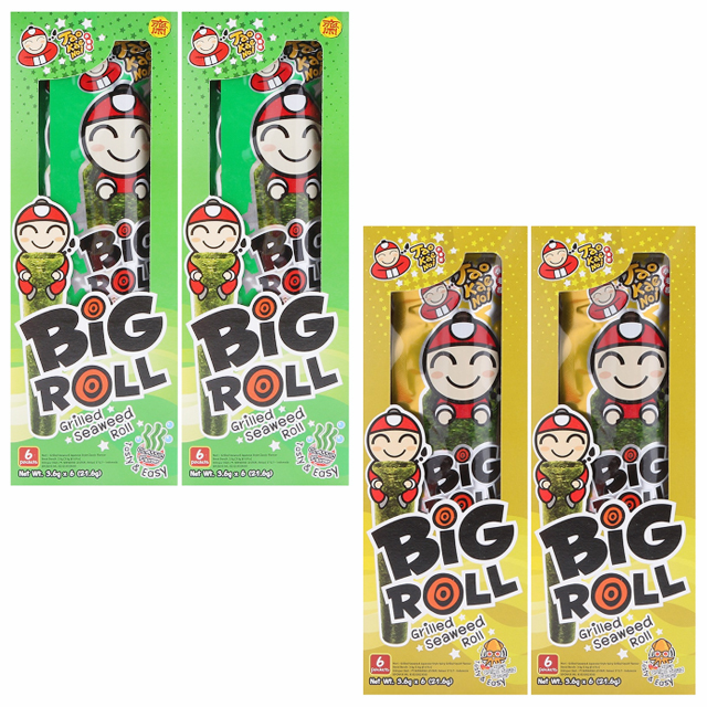 Bộ Snack Rong Biển Taokaenoi Big Roll 4 Hộp (Vị Mực &amp; Vị Truyền Thống)