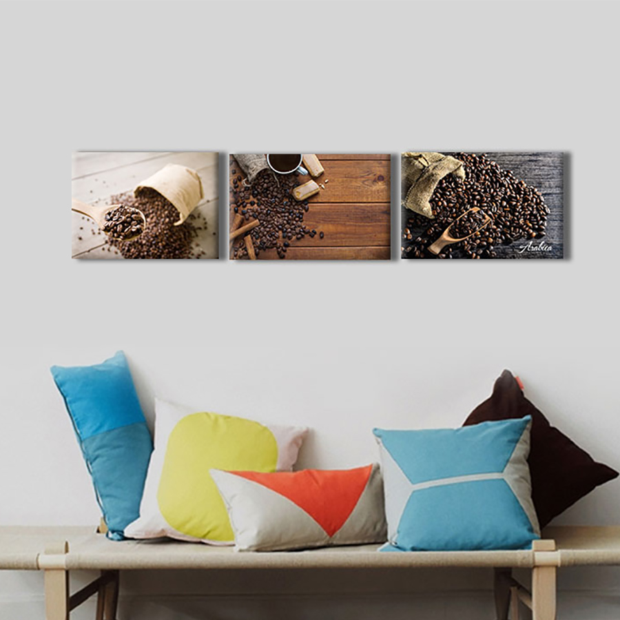 Bộ 3 Tranh Canvas Hương Cà Phê Mẫu 3 - W108