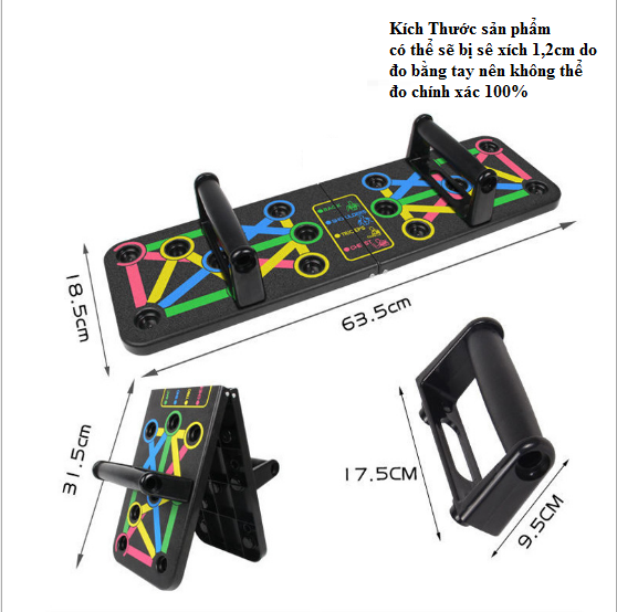 Dụng cụ Hít Đất đa năng Push Up, Bộ dụng cụ chống đẩy cao cấp, Tập cơ ngực vai, tập gym tại nhà có vạch kẻ hướng dẫn