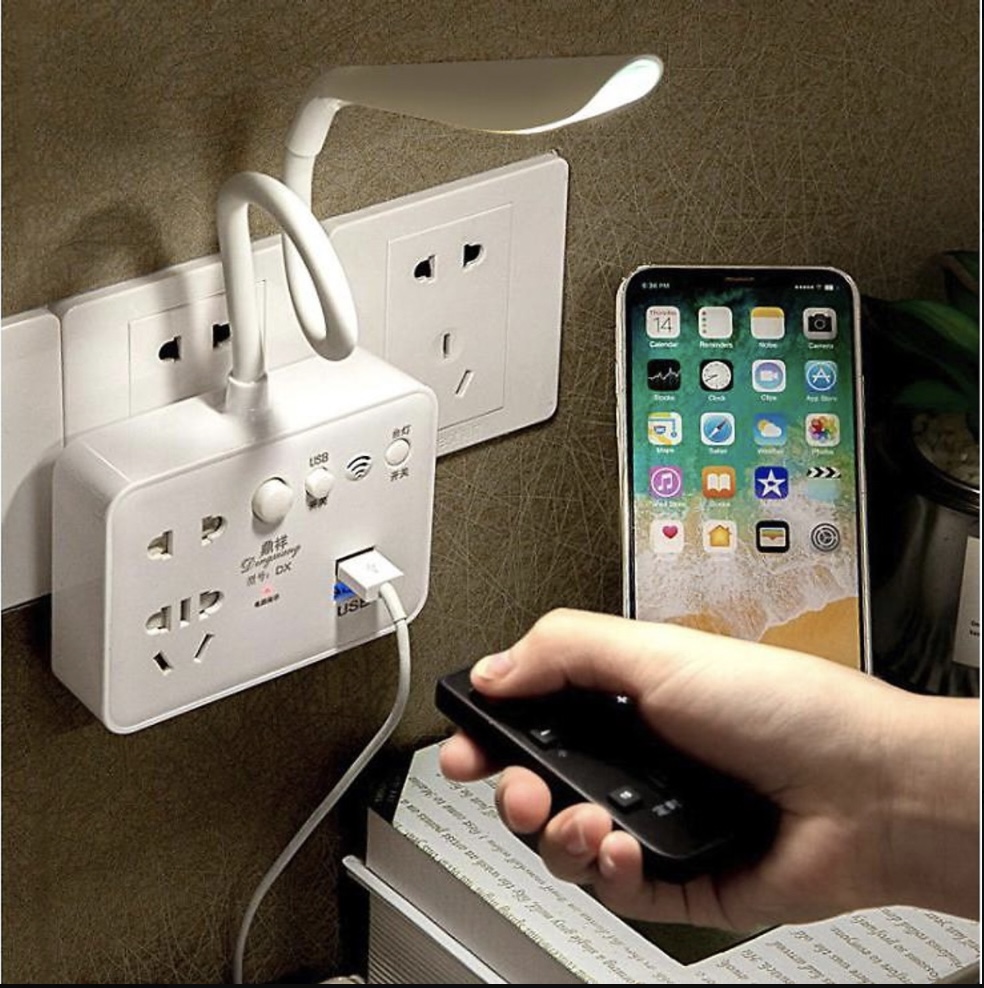 Ổ cắm điện USB tích hợp đèn ngủ có Remote điều khiển E1-L1010