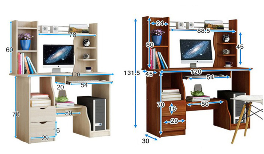 Bàn kèm tủ để cây máy tính tiện lợi