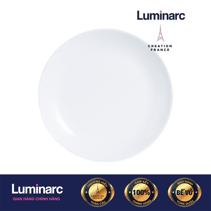 Bộ 6 Đĩa Thuỷ Tinh Luminarc Diwali Trắng 27cm - LUDIN3604