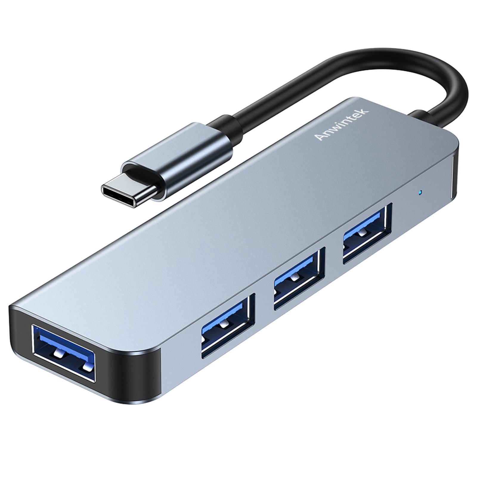 Aluminum Slim to USB 3.0 USB 2.0 4 Port Hub Adapter