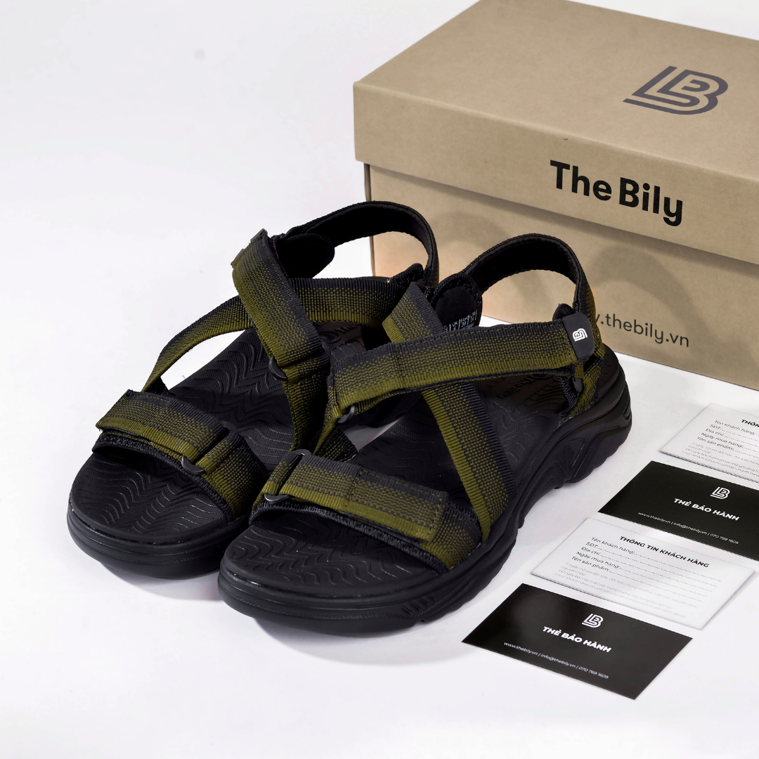 Giày Sandal Nam The Bily Quai Chéo Đôi - Xanh Thổ Cẩm BL02XLTC