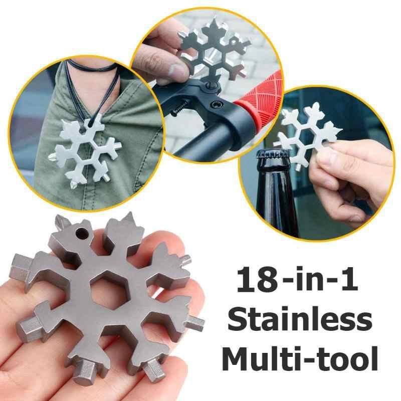 Móc khóa 18 đầu đa năng hình hoa tuyết