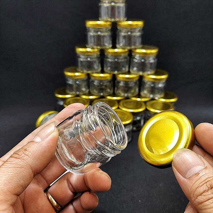 Hũ Thủy Tinh Nhỏ 30ML mẫu Trụ Tròn nắp thiếc vàng – Lọ đựng mật ong, sữa ong chúa, thực phẩm, mỹ phẩm