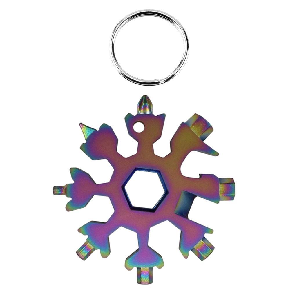 18 In 1 Stainless Steel Snowflake  Keychain  Tool