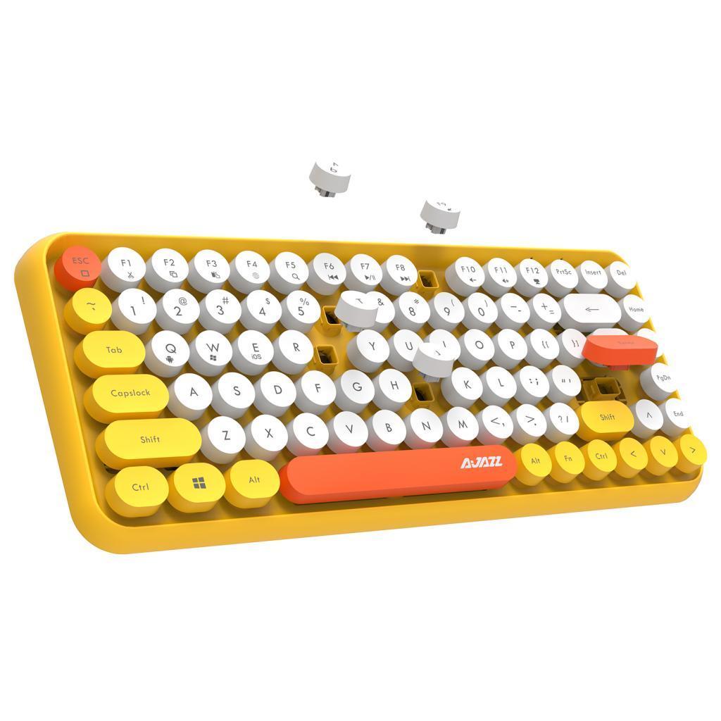 84 Key Wireless Bluetooth Lightless Keyboard for PC Laptop Tablet Yellow