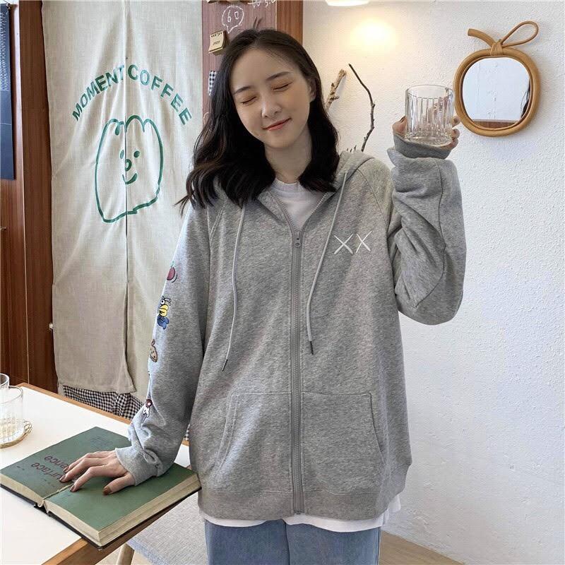 Áo khoác nam nữ nỉ ngoại in tay xx