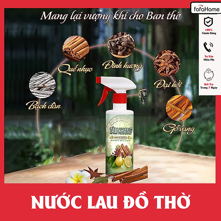 Nước Lau Đồ Thờ Tâm Khang Mang Tài Lộc, Lau Bàn Thờ, Đồ Phong Thủy, Trang Sức Gia Tăng May Mắn, Tài Lộc, Vượng Khí 500ml