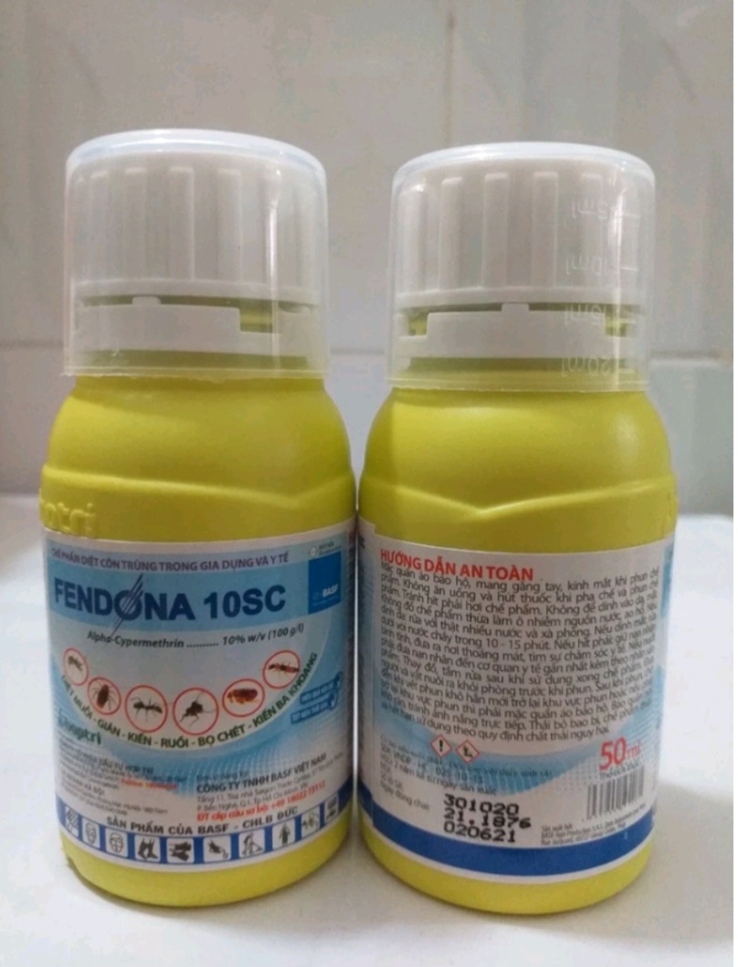 Thuốc diệt muỗi, gián, kiến, ruồi, bọ chét, kiến ba khoang Fendona 10SC CHAI 50 ml -KHÔNG MÙI AN TOÀN- TẶNG KÈM BÌNH XỊT 500ML