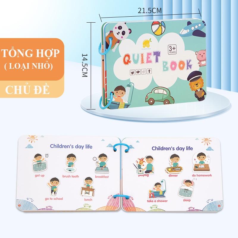 Học liệu Montessori Sách bóc dán QUIET BOOK nhiều chủ đề giúp bé thông minh, Đồ chơi giáo dục sớm