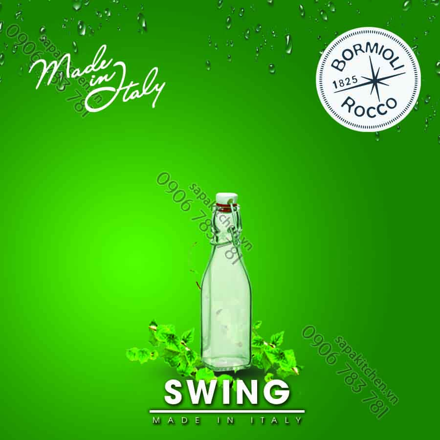 Chai Thủy Tinh Vuông Swing Bormioli Rocco - 0,25 Lít