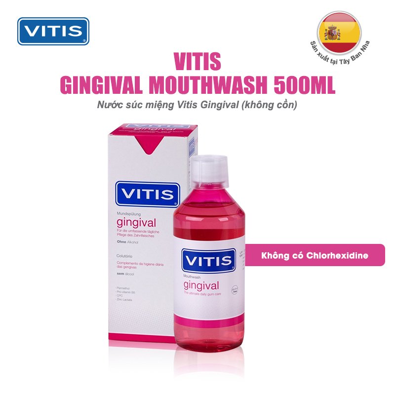 Nước súc miệng ngăn ngừa mảng bám dành cho nướu nhạy cảm Vitis Gingival 150ml-500ml