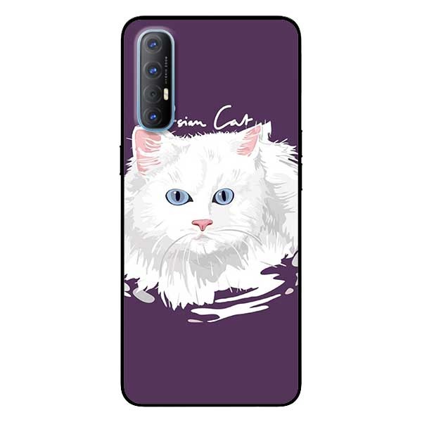Ốp lưng dành cho Oppo Reno 3 Pro mẫu Mèo Trắng Tím