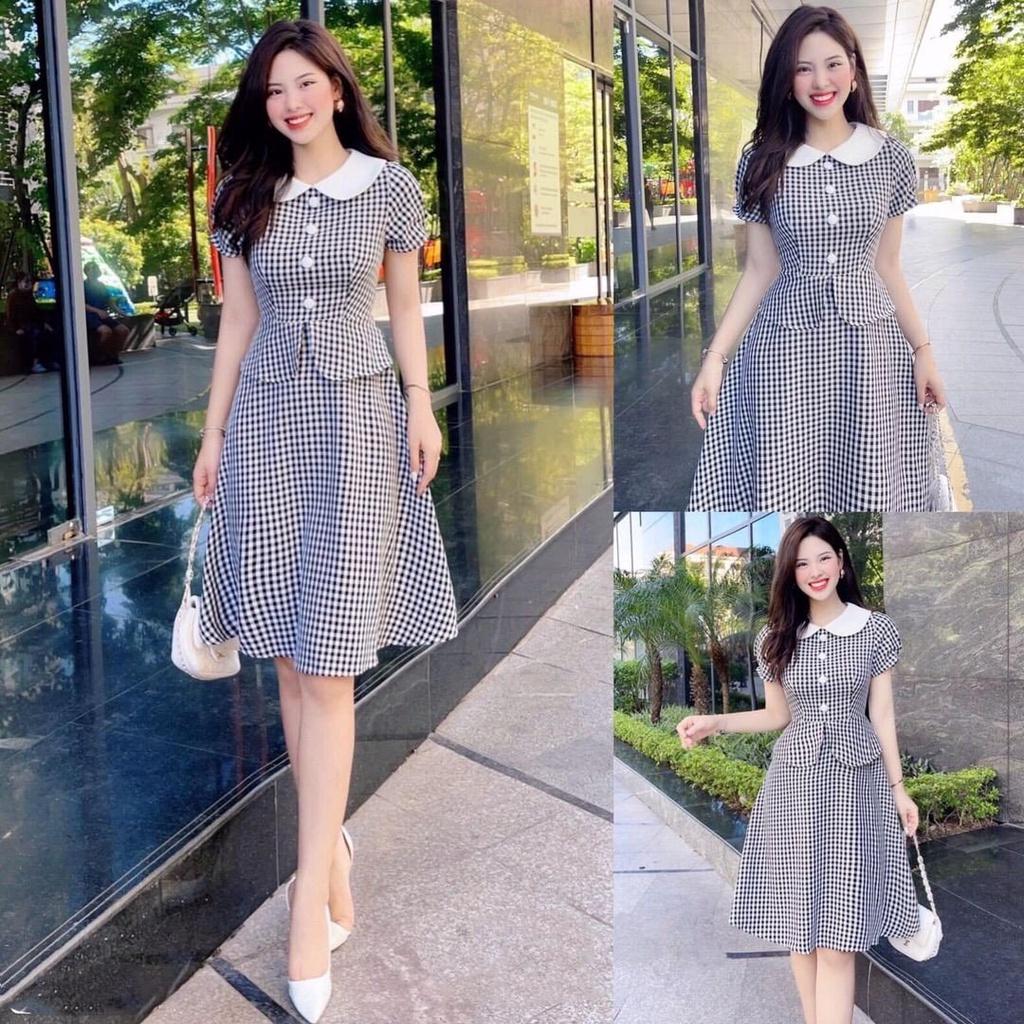 ĐẦM XOÈ CARO CỔ SEN