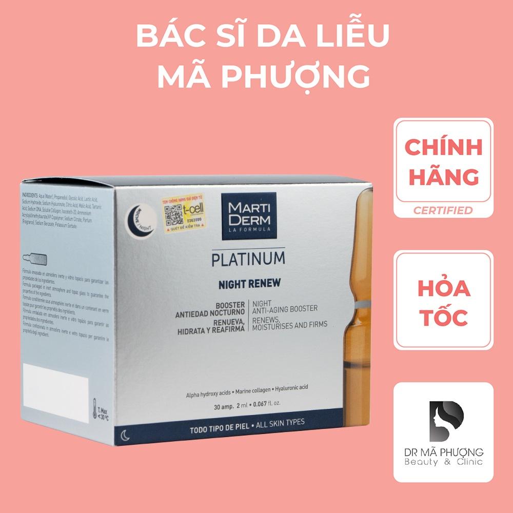 Tinh chất thúc đẩy phục hồi  da Martiderm Platinum Night renew ampoule (ỐNG LẺ)