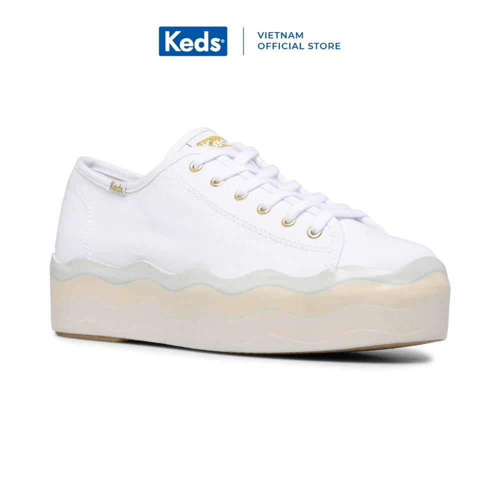 Giày Keds Nữ- Triple Up Canvas Wave Foxing White- KD066008