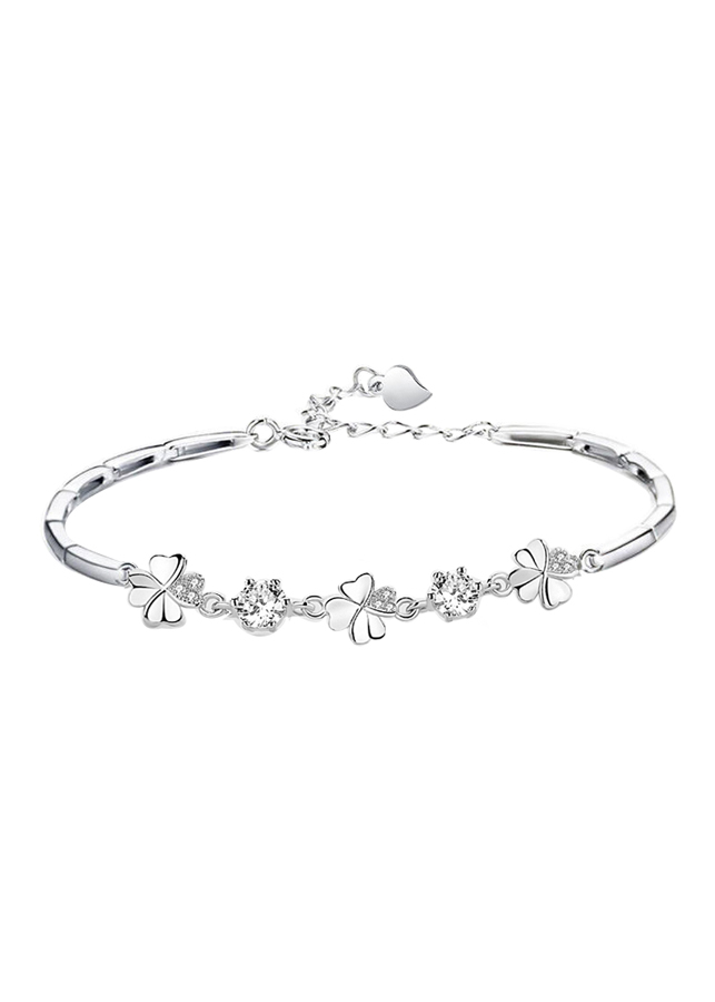 Lắc tay bạc s925 cỏ bốn lá may mắn
