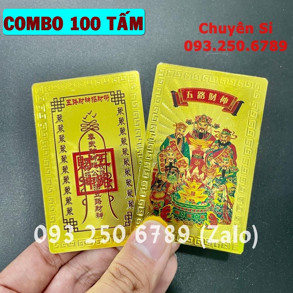 COMBO 100 Miếng Ngũ Lộ Thần Tài chiêu tài để ốp điện thoại, ví tiền - Khai cung Tài Lộc - Đã Khai Quang - PASA COLLECTION