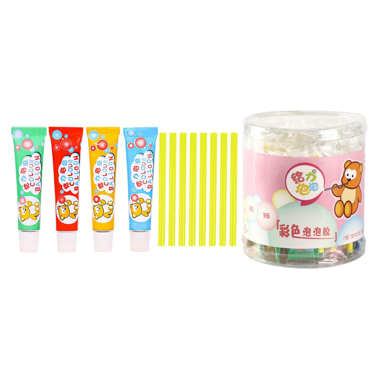 20 Pieces Blow Bubbles Balloons Educational Sensory Toy DIY Crafting with Straws Funny for Children Adults Boys Girls Gift Home Game