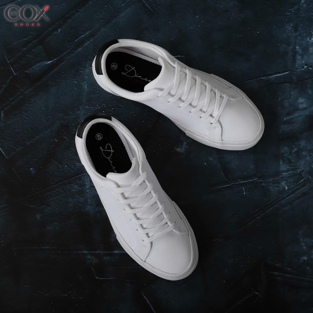 Giày Sneaker Da Unisex DINCOX D20 Năng Động Cá Tính White/Black