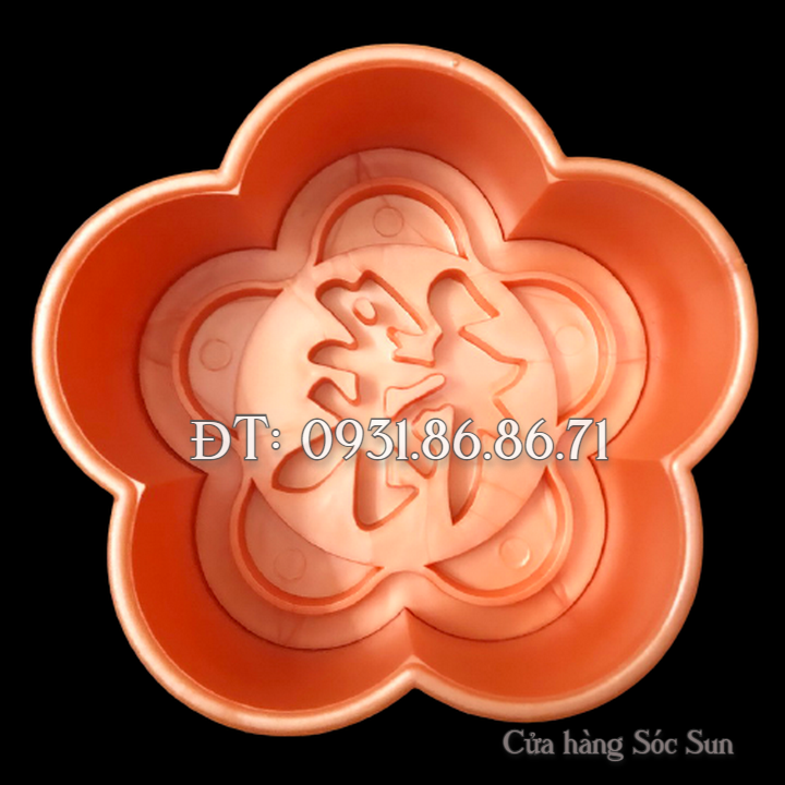 Bộ 3 khuôn ép xôi hoa mai 5 cánh Phúc Lộc Thọ loại 16 cm - Mã số 1614