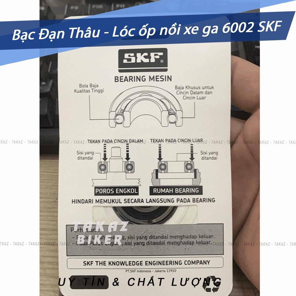Bạc đạn thâu lốc nồi xe tay ga 6002 bít nhựa lõi đồng thâu SKF