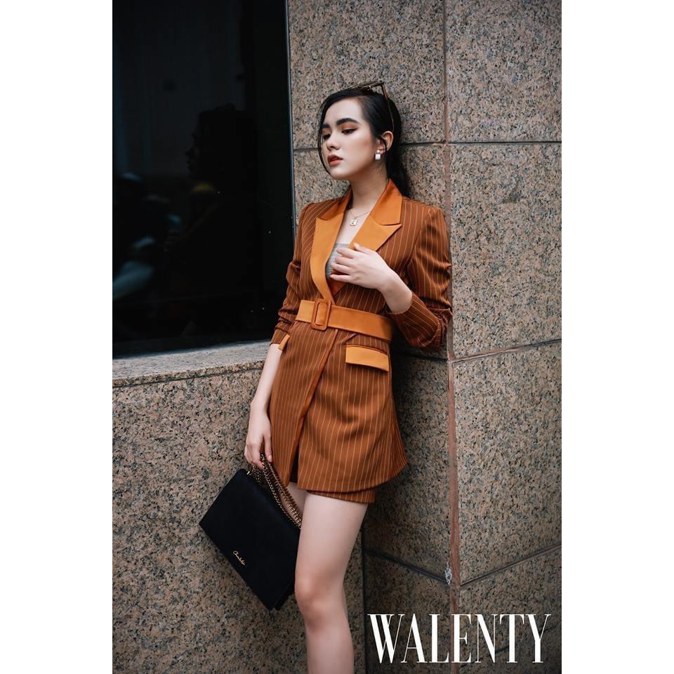 WALENTY - Blazer Copper Masculine - Áo vest kẻ sọc