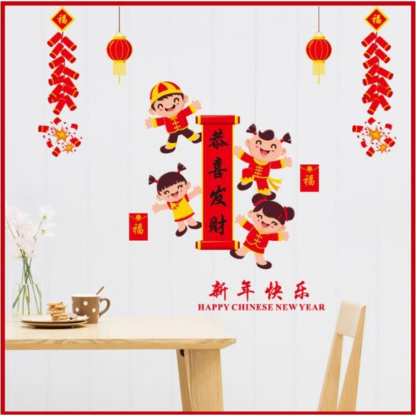 Decal trang trí Tết - Tưng bừng đón Xuân