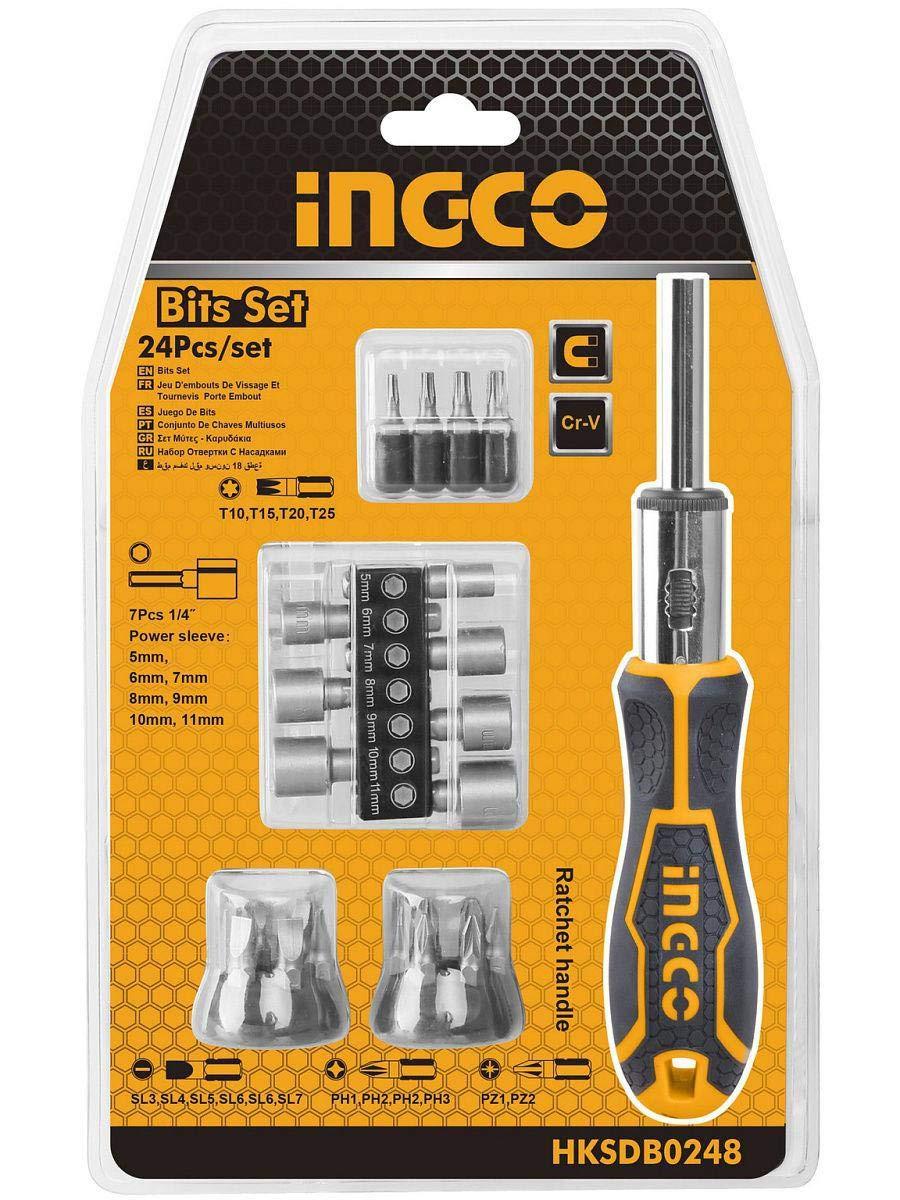 BỘ TUỐC NƠ VÍT ĐA NĂNG 24 CHI TIẾT INGCO HKSDB0248 - HÀNG CHÍNH HÃNG