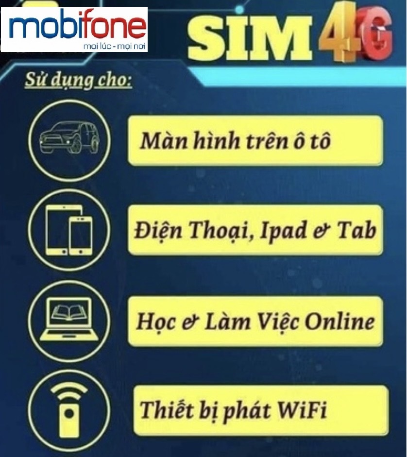 [MP 3 tháng]Sim Mobifone 4G  gói 21G3, 4GB/NGÀY ,full data tốc độ thường - Hàng chính hãng