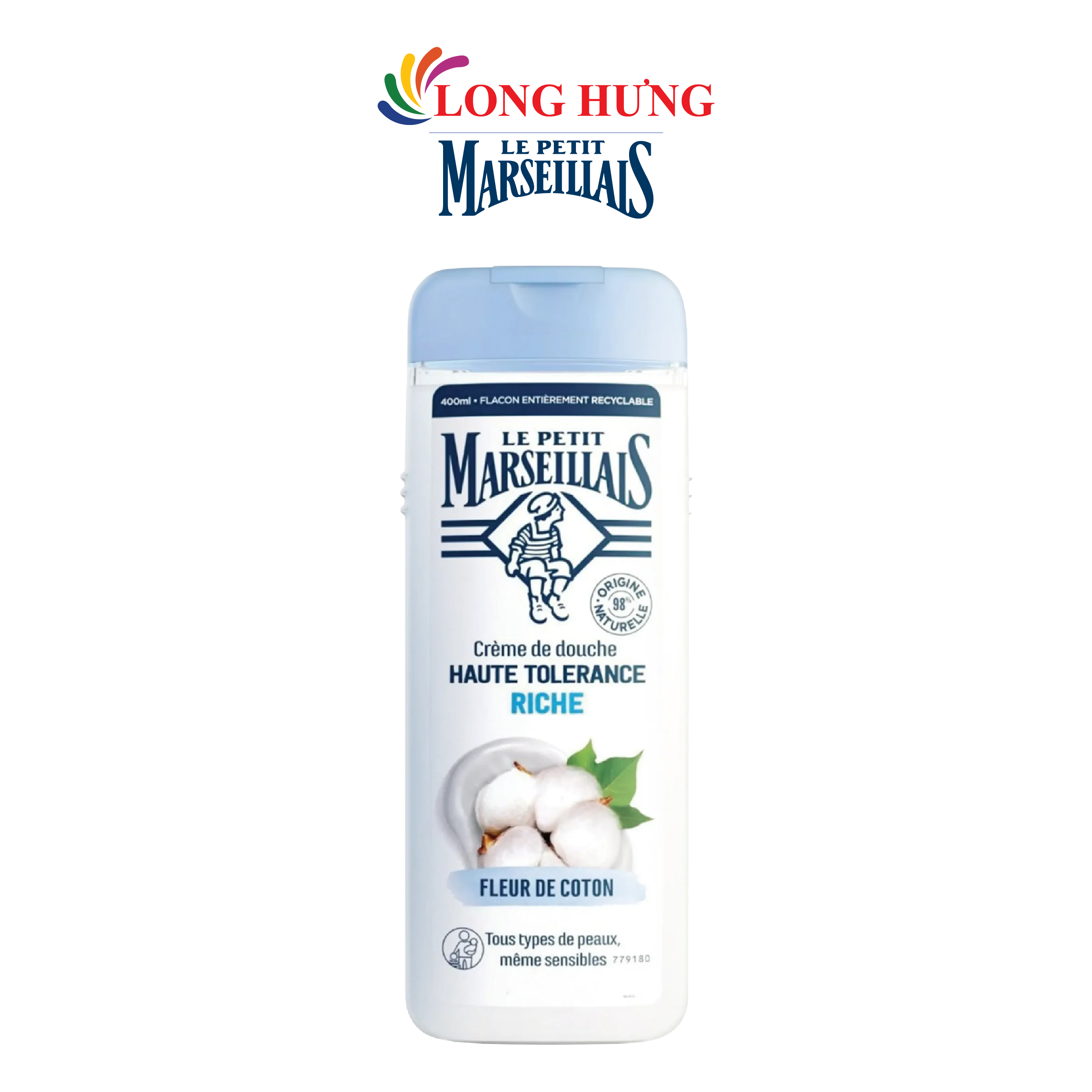 Sữa tắm 98% hữu cơ Le Petit Marseillais (400ml) - Hàng chính hãng