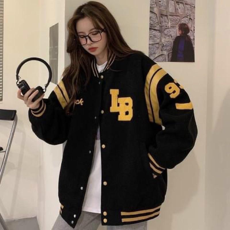 Bomber Nỉ In LB Áo Khoác Nỉ Hình In Unisex Nam Nữ Siêu Xinh