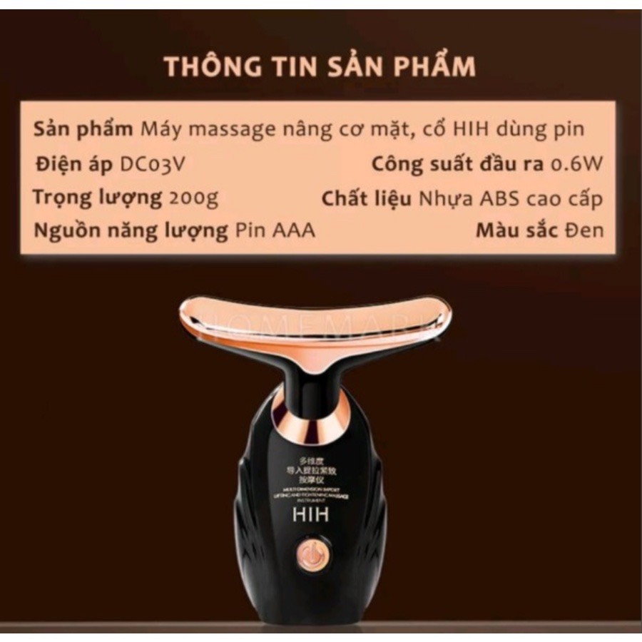 Máy massage nâng cơ mặt làm giảm nọng cằm dùng tinh chất mát xa mặt cổ HIH