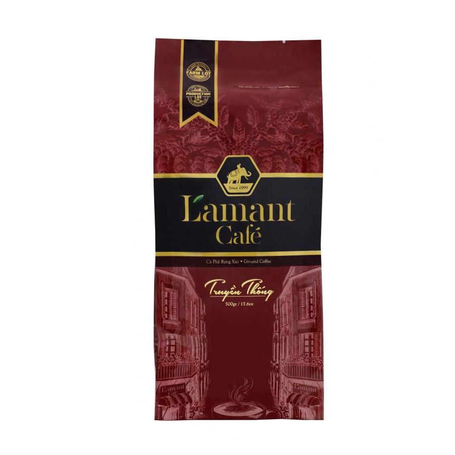 Cà phê rang xay L’amant Truyền thống – Cà phê bột pha phin túi 500 gram