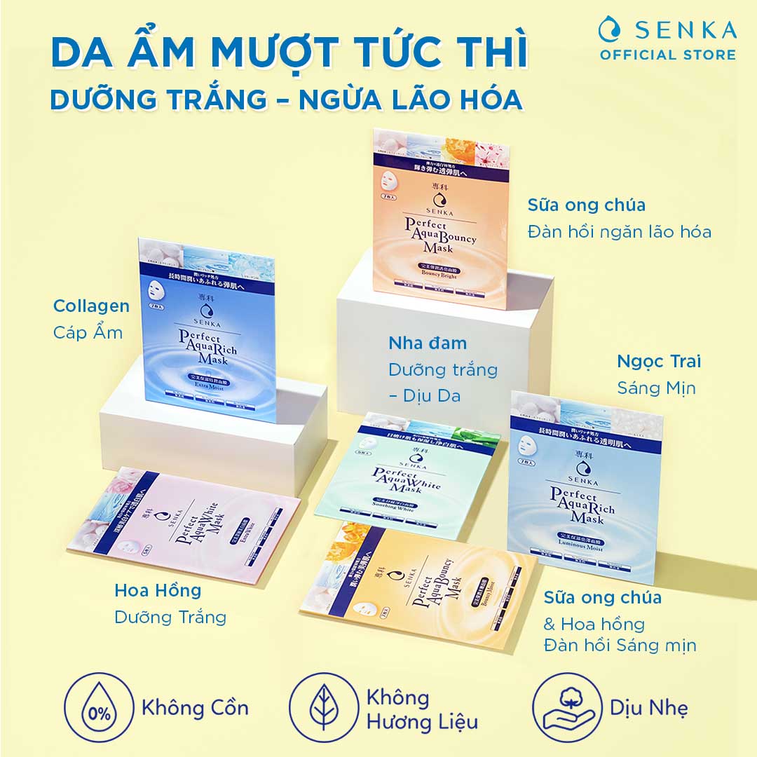 Mặt Nạ Senka Perfect Aqua Bouncy Mask Bouncy Moist 23g