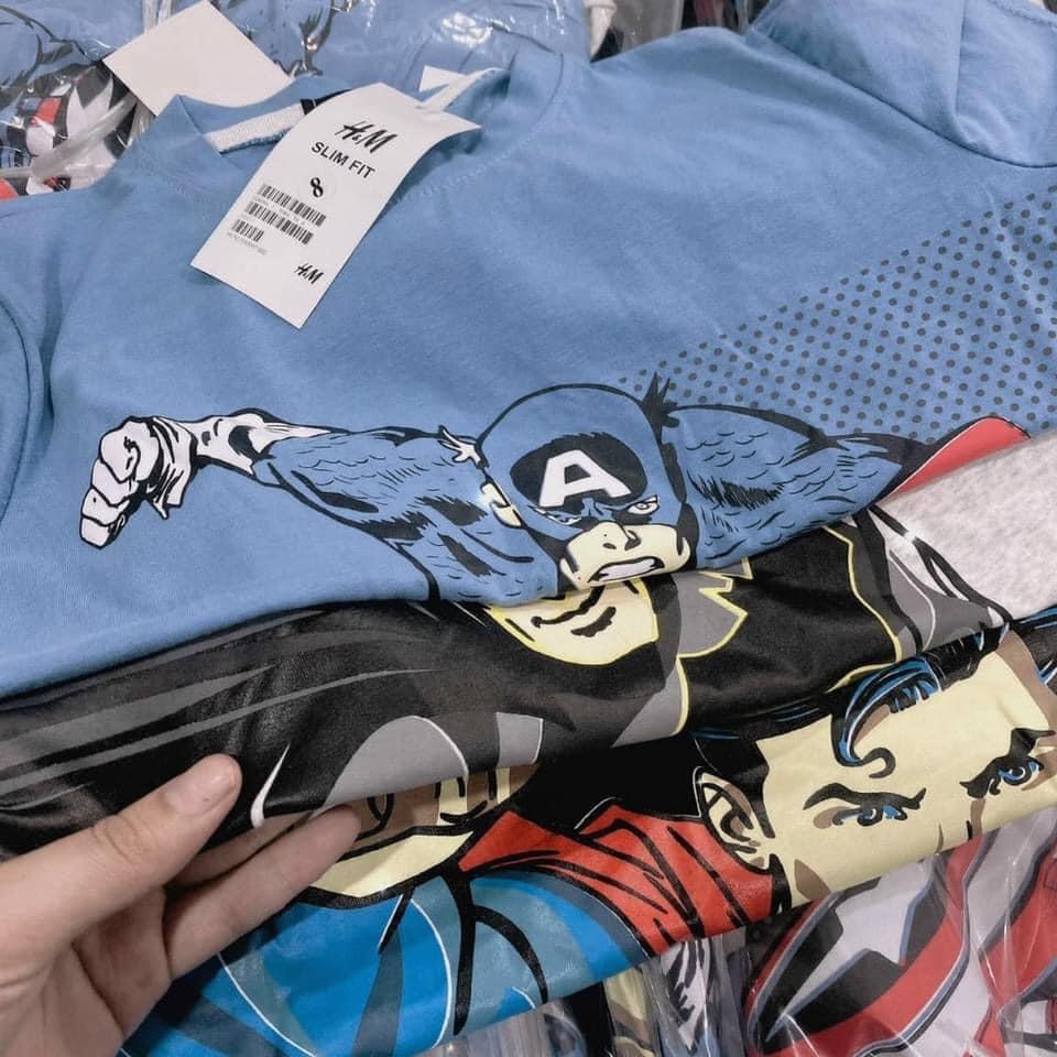 SET 3 ÁO THUN CỔ TRÒN TRẺ EM COTTON SIÊU ANH HÙNG, BATMAN, NGƯỜI NHỆN, SIÊU NHÂN MỀM MỊN, THOÁNG MÁT