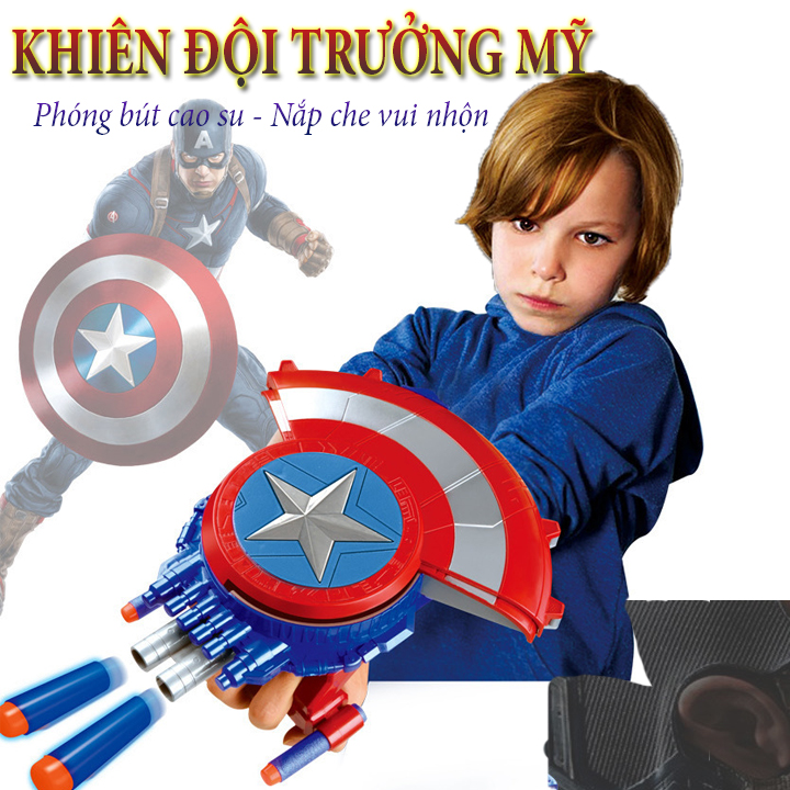 Khiên đội trưởng mỹ nhập vai cho bé - Khiêng captain america bắn - Đồ chơi chiến binh siêu anh hùng avenger - Quà tặng sinh nhật cho bé