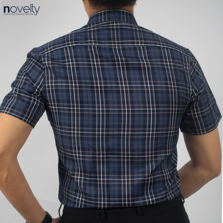 Áo sơ mi nam ngắn tay Novelty Regular fit Caro lớn NSMMCLMTCR230438N