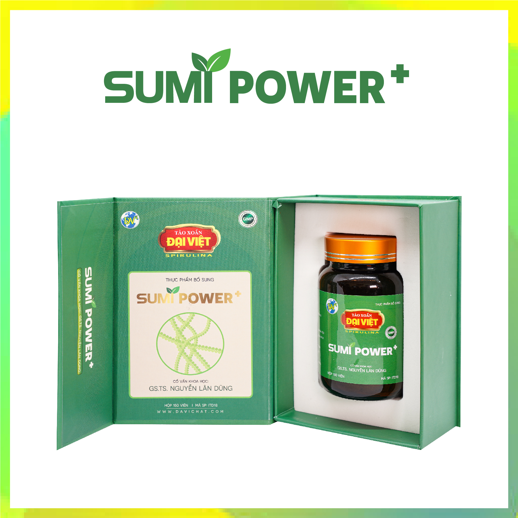 Tảo xoắn Đại Việt Sumi Power + Tảo viên Spirulina 100% tảo hỗ trợ tăng cường sức khỏe, nâng cao sức đề kháng ITD18