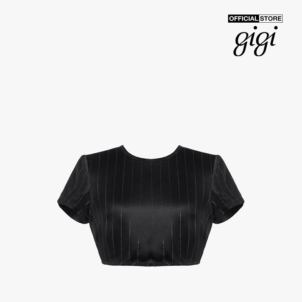 GIGI - Áo croptop nữ tay ngắn cổ tròn phối thắt dây cá tính G1201T222282